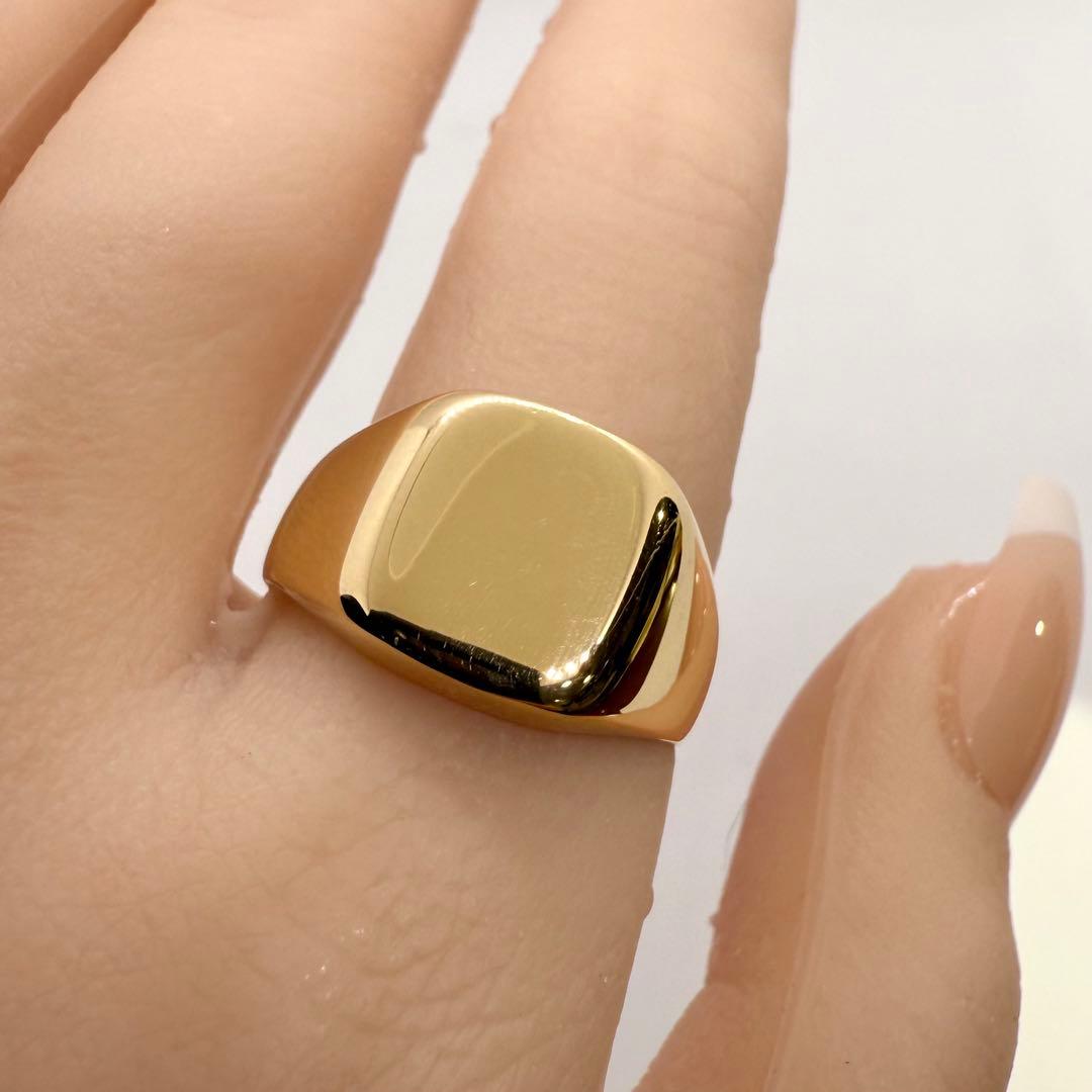 K18 印台リング 10.10g サイズ19 送料無料