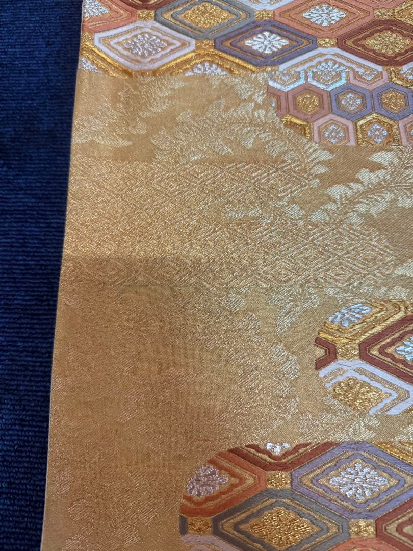 1932 袋帯 古代彫金紋  西陣織   金糸　高級上質上品　約440cm未使用
