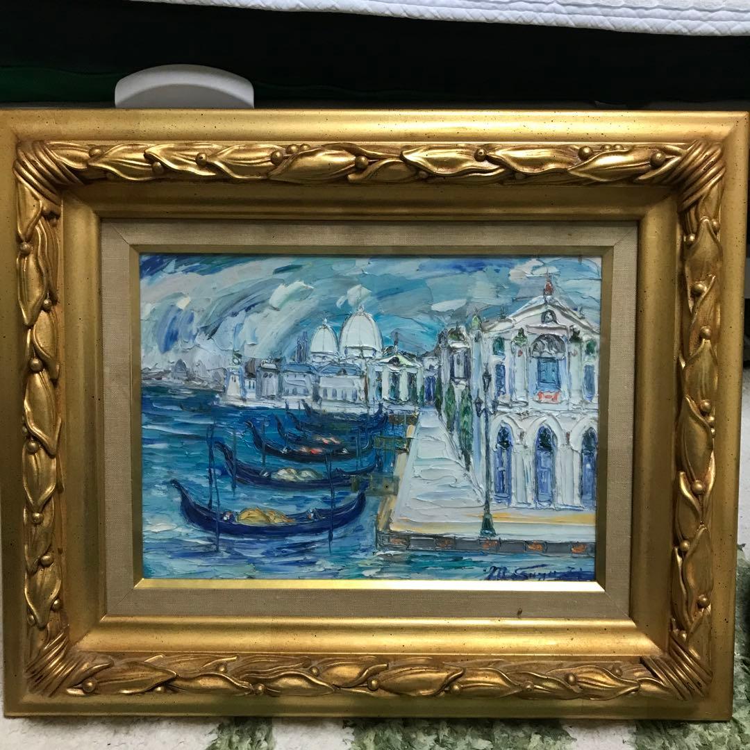 鈴木マサハル　ヴェネツィア風景の油彩額縁