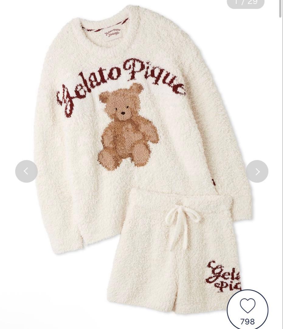 ジェラピケ ジェラートスノーベアジャガードプルオーバー&ショートパンツ