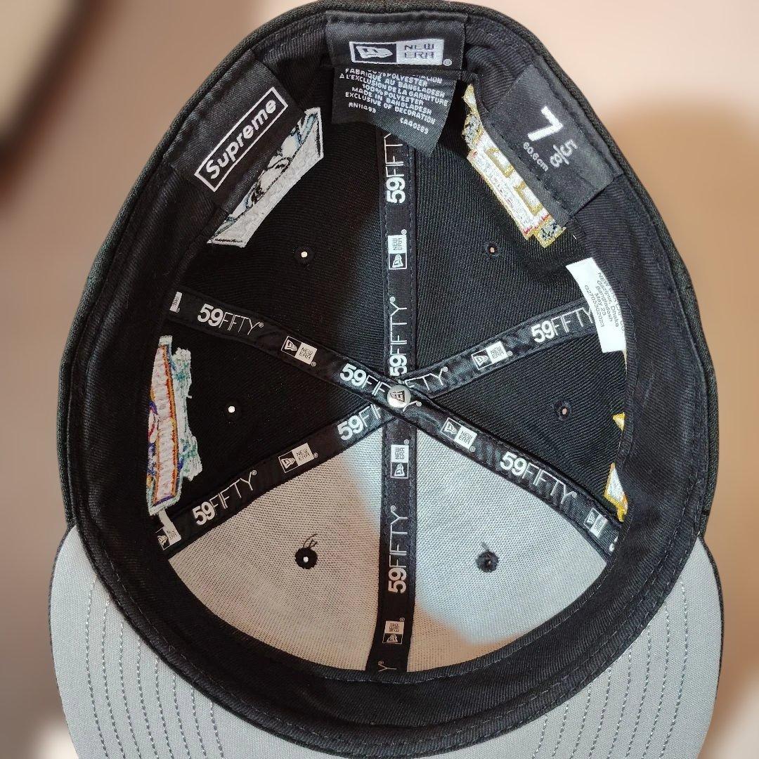 Supreme☆黒 キャップ 60.6cm 7 5/8