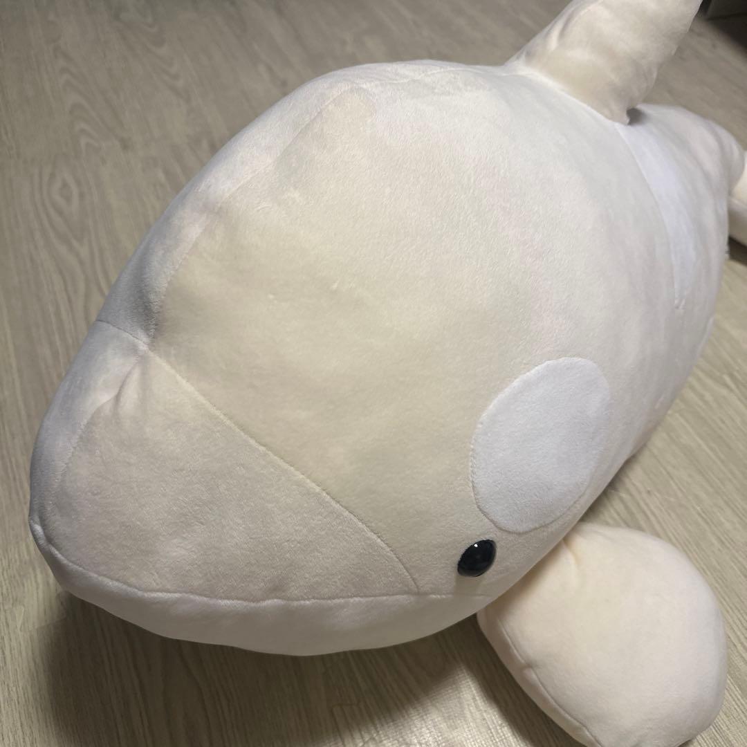 美品　名古屋港水族館シロイルカ　ベルーガぬいぐるみ特賞95センチ