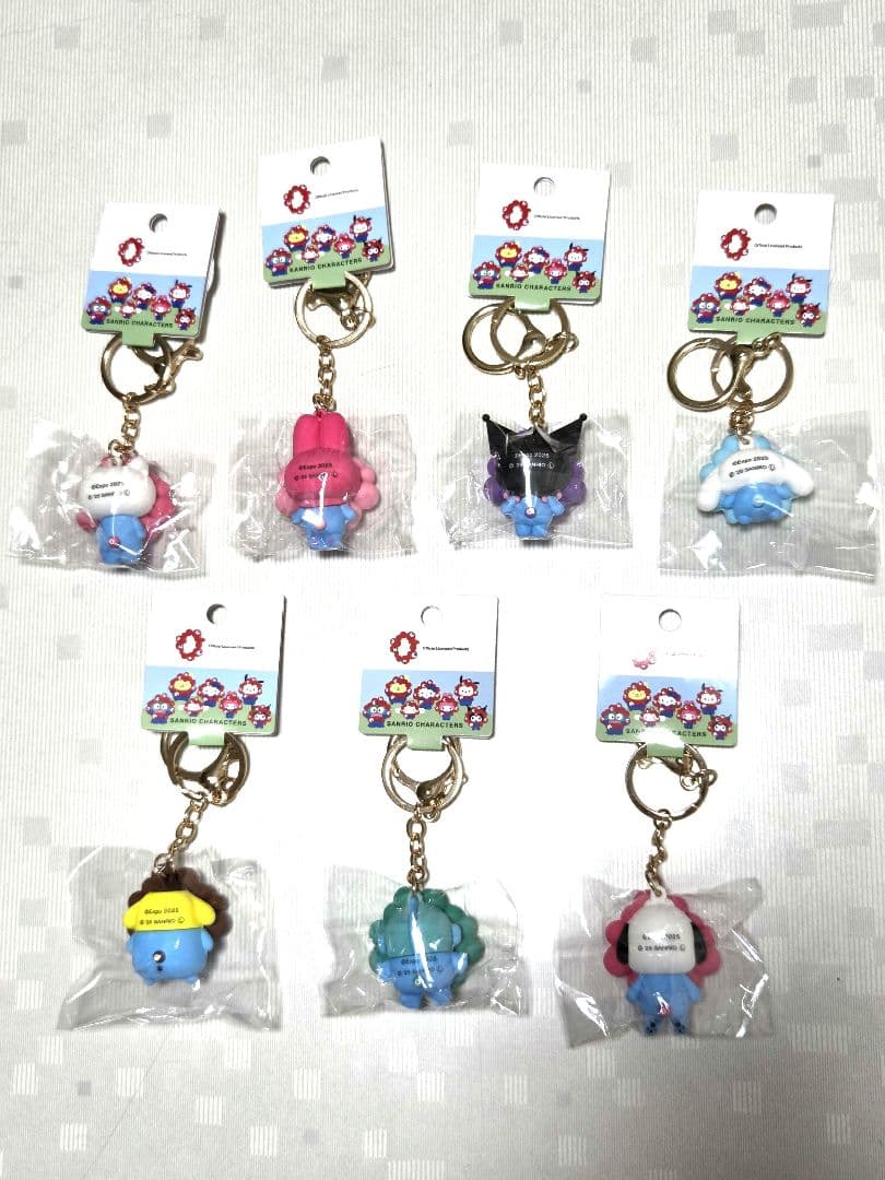 新品サンリオミャクミャクなりきり立体キーホルダーパステルカラー7種類コンプリート