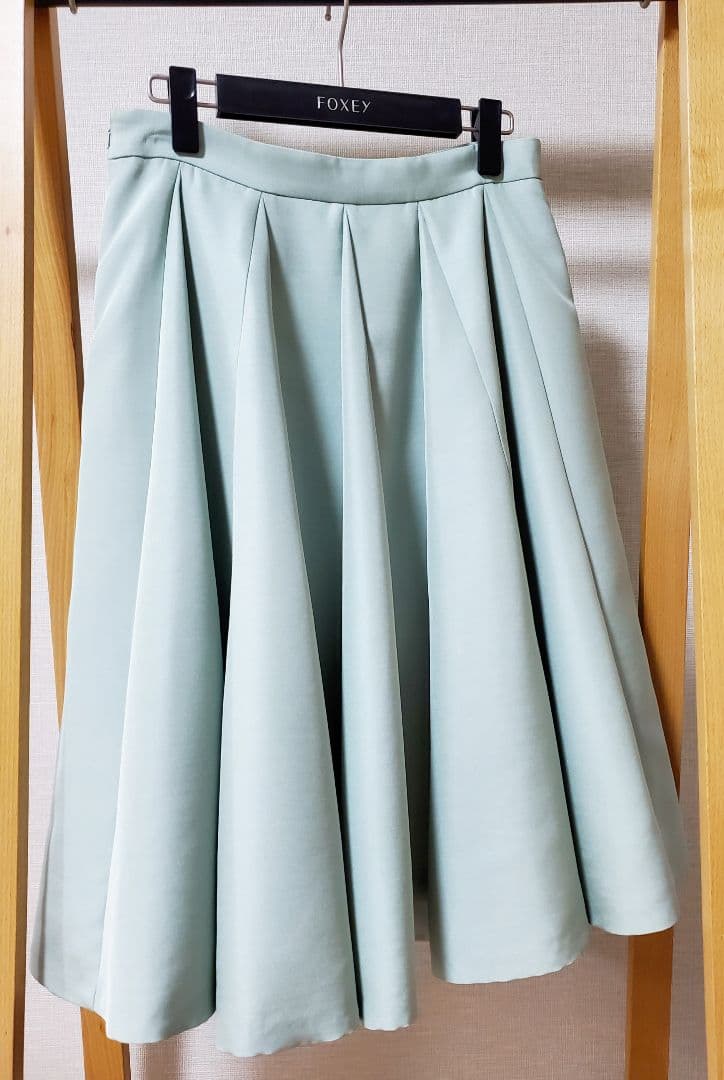 FOXEYフォクシーシルクタックプリーツフレアスカート 42
