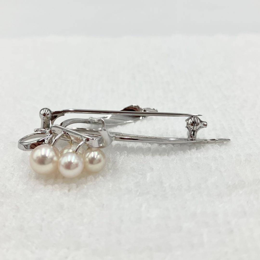 MIKIMOTO　ミキモト　パール　シルバー　ブローチ　SV　箱有