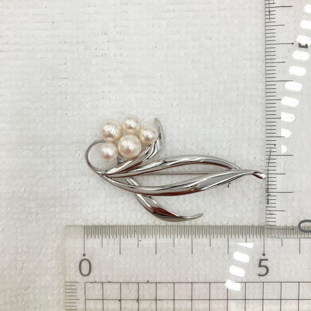 MIKIMOTO　ミキモト　パール　シルバー　ブローチ　SV　箱有