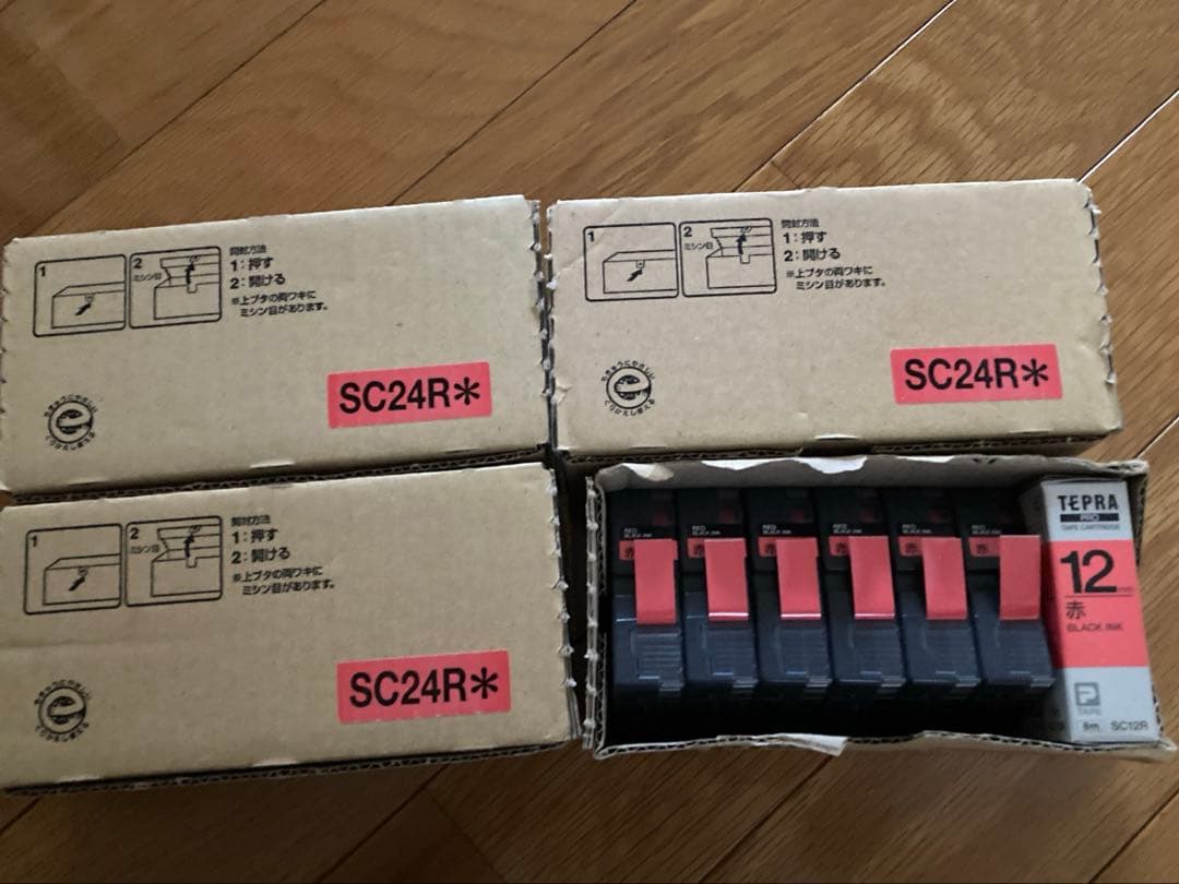 KING JIM テプラ　赤　24mm 12mm SC24R※