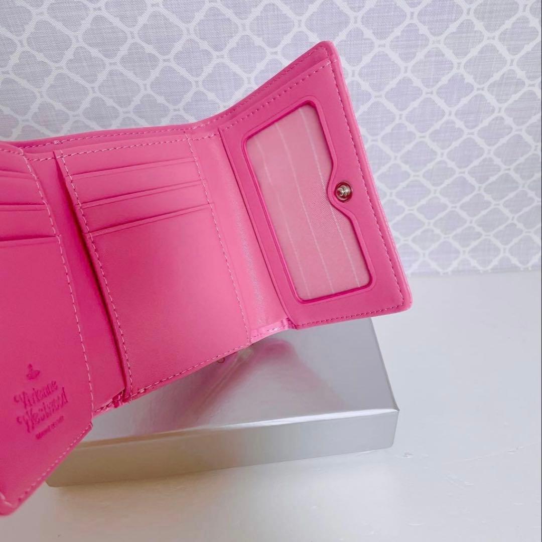 【内側柄も素敵☆最新作】Vivienne Westwood 三つ折財布 ピンク