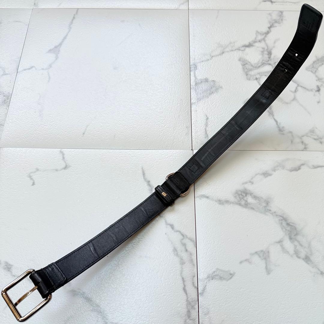 グッチ ロゴ プレート レザー リード 首輪 セット ブラック 中型犬　大型犬