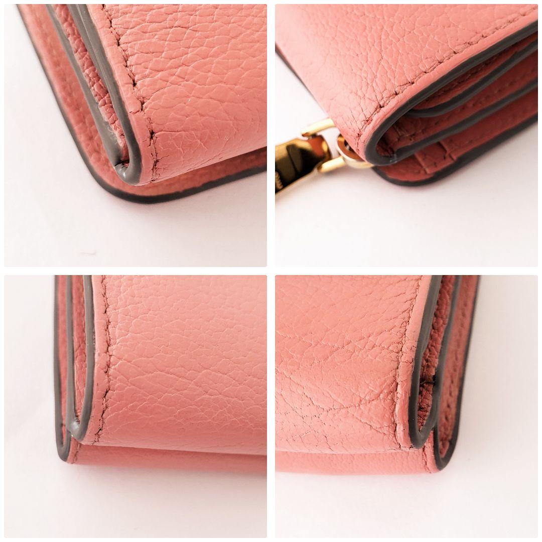 miu miu　3つ折り財布　マドラス　レザー　ミュウミュウ　ピンク