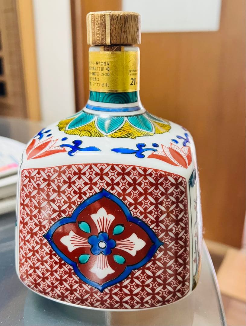 空瓶 サントリー響21年 スペシャルボトルコレクション 九谷焼 古九谷風花鳥図