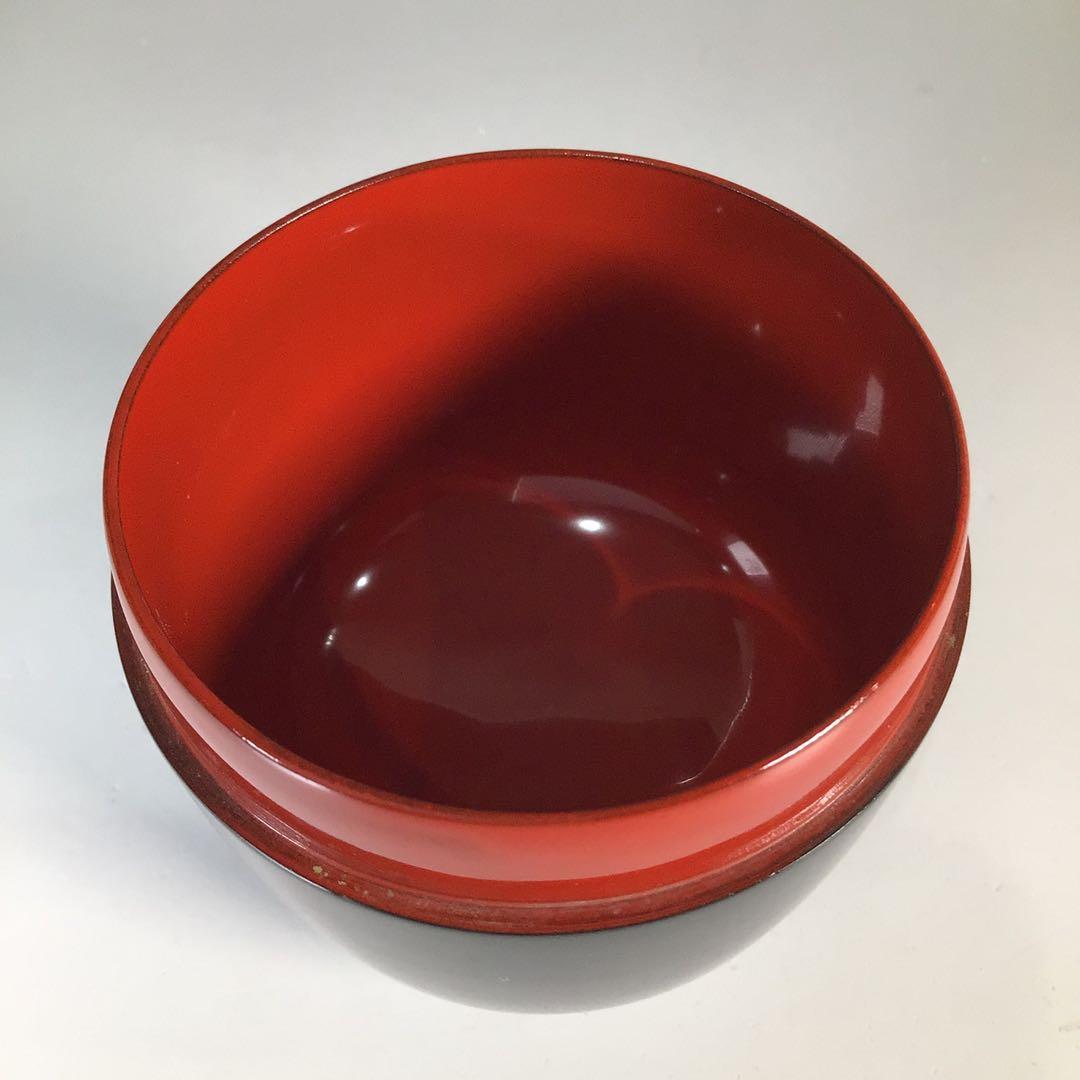 Ｎ９９８　棗　『中出松峰作』『黒漆内朱』『貝合立雛蒔絵』『中棗』　共箱　茶道具