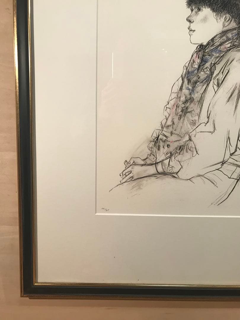 佐藤忠良「冬帽子(或る日の女Ⅰ)」リトグラフ＋手彩色直筆サイン・作品証明シール有