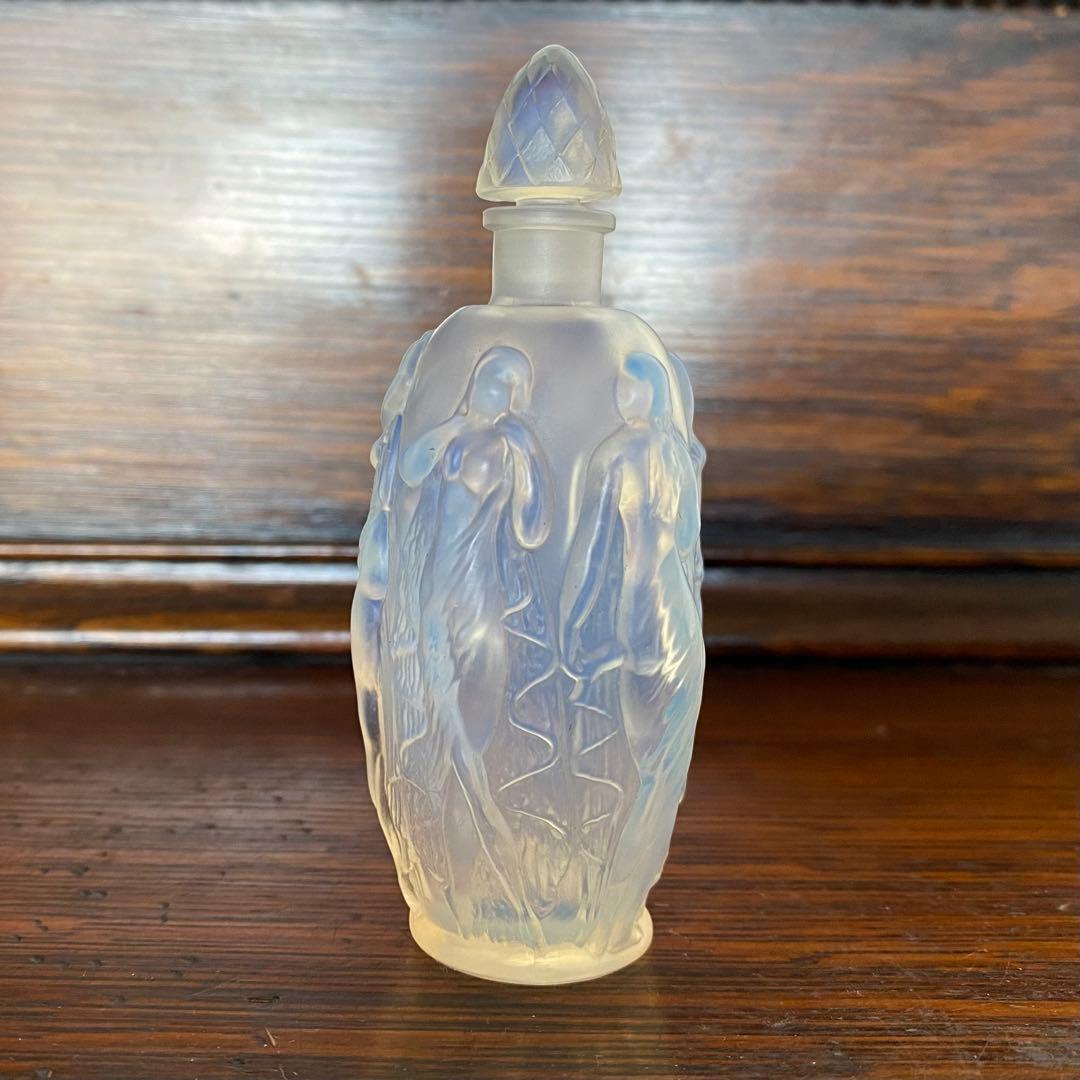 ロータス　フランスサビノガラス　アンティーク香水瓶　アール・ヌーヴォー