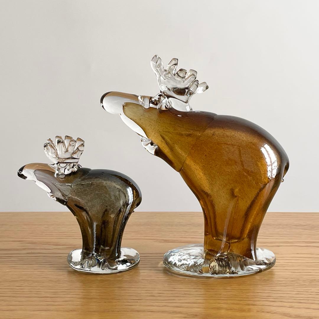 北欧ビンテージ Bianco Blu ガラス製 トナカイ セット 置物 オブジェ