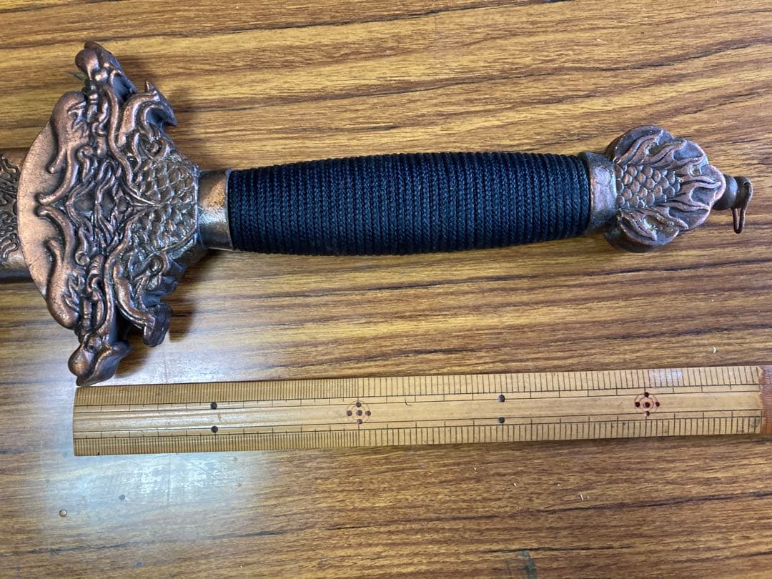 中国 剣 模造刀 鞘付き 全長約98cm 刃渡り約69㎝ 太極剣 昭和レトロ