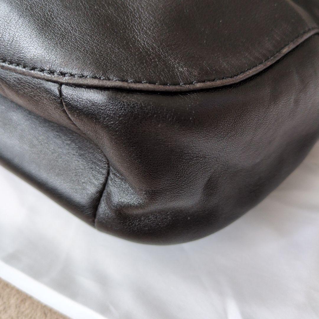 お値下げ、美品、COACH ブラックレザー ショルダーバッグ