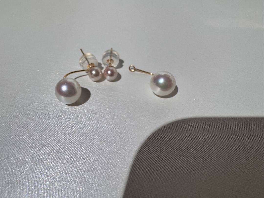 新品　未使用　高品質アコヤパールピアス