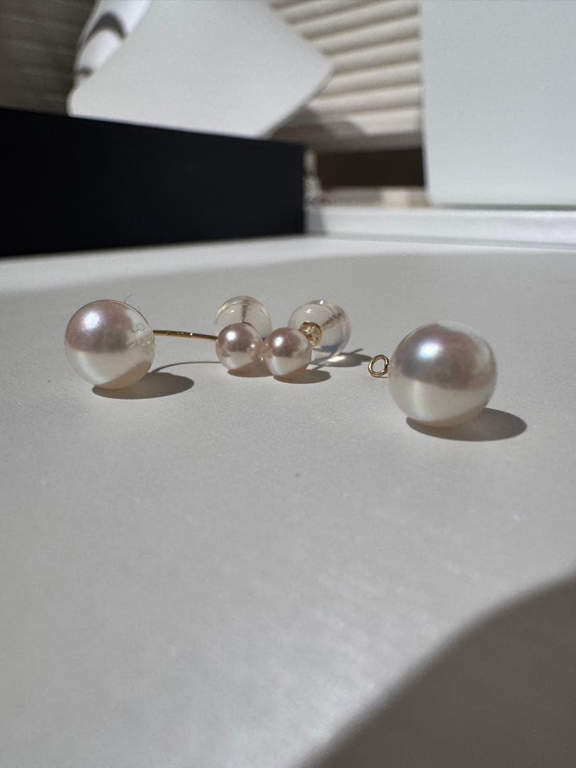 新品　未使用　高品質アコヤパールピアス