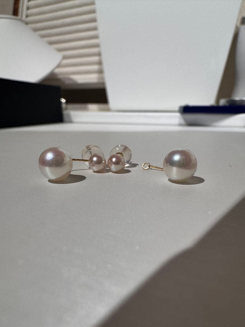 新品　未使用　高品質アコヤパールピアス