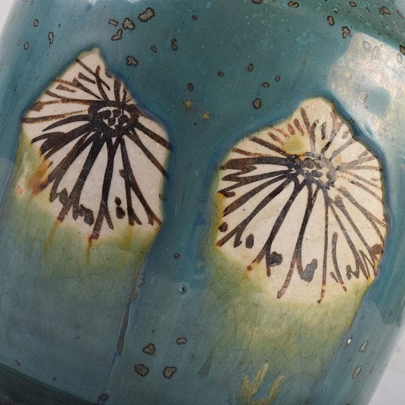 北大路魯山人作　織部焼　耳付花瓶　小山富士夫（古山子）極め箱　D　R8931B