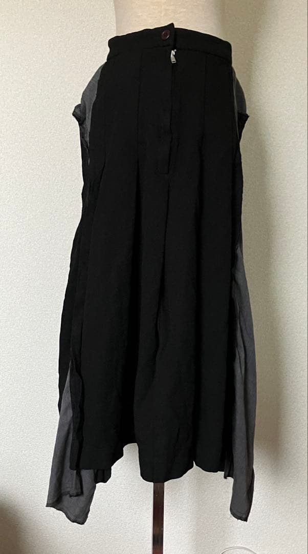 コムデギャルソン ポリ縮絨異素材切替フレアスカート