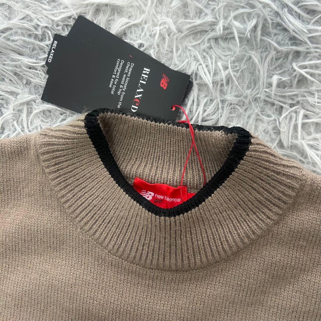 新品　ニューバランスゴルフ　ニット　セーター　モックネック　ベージュ　サイズ1