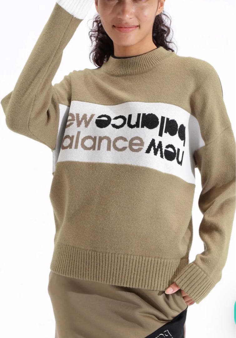 新品　ニューバランスゴルフ　ニット　セーター　モックネック　ベージュ　サイズ1