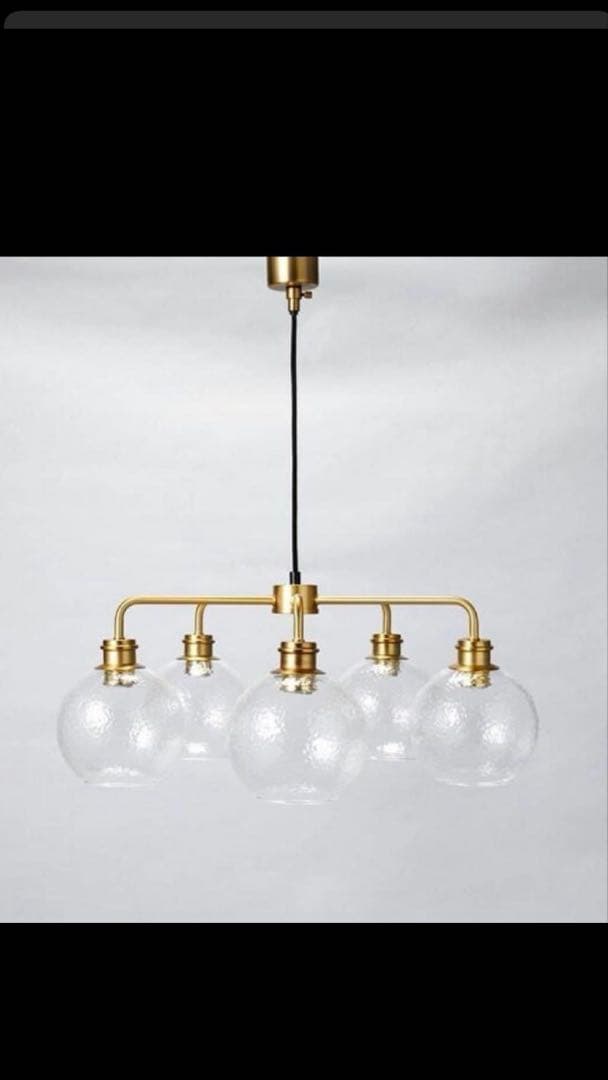 ニトリ ガラスペンダントライト 5灯 ゴールド