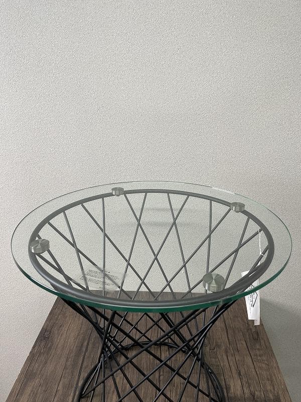 【展示品】フランフラン　マーリアサイドテーブル　クリア×ブラック