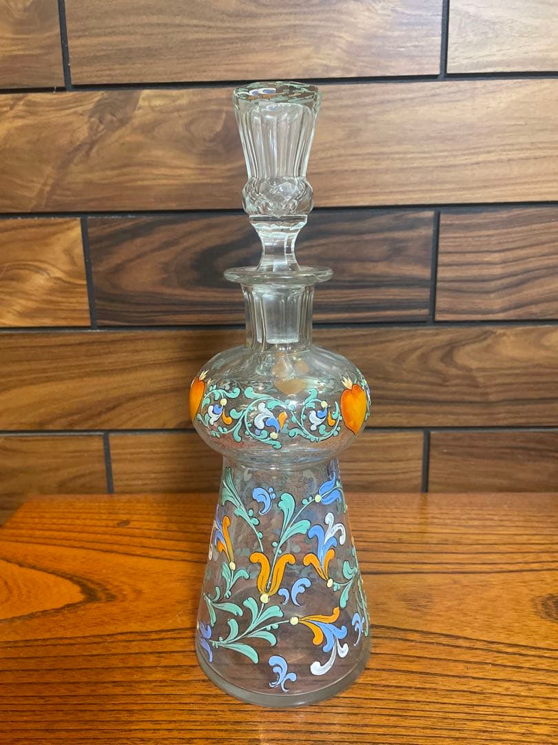 雨宮喜能登　窯彩硝子　デカンタ　クリスタルガラス