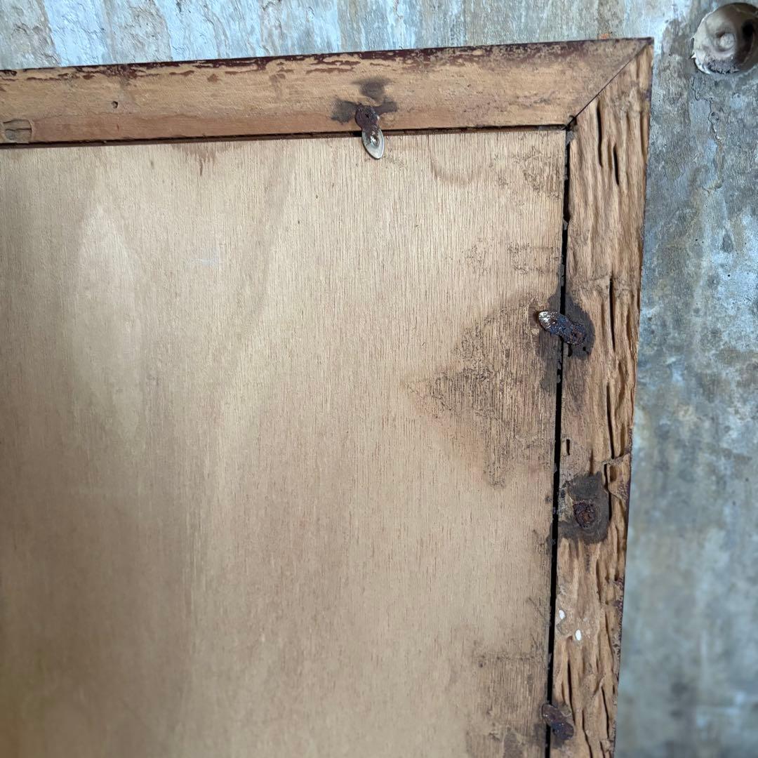 ニューステンドグラスパネル　帆船　ヨット　ヴィンテージ 額装　現状品