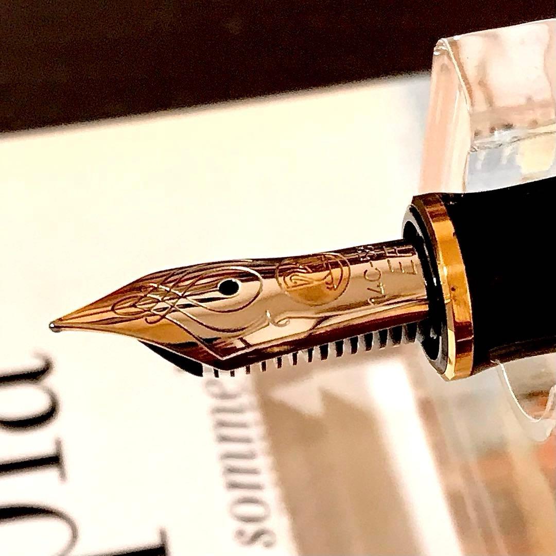 ☆お勧め☆美しいペリカン万年筆スーベレーンM400グリーン縞(EF)☆極上美品