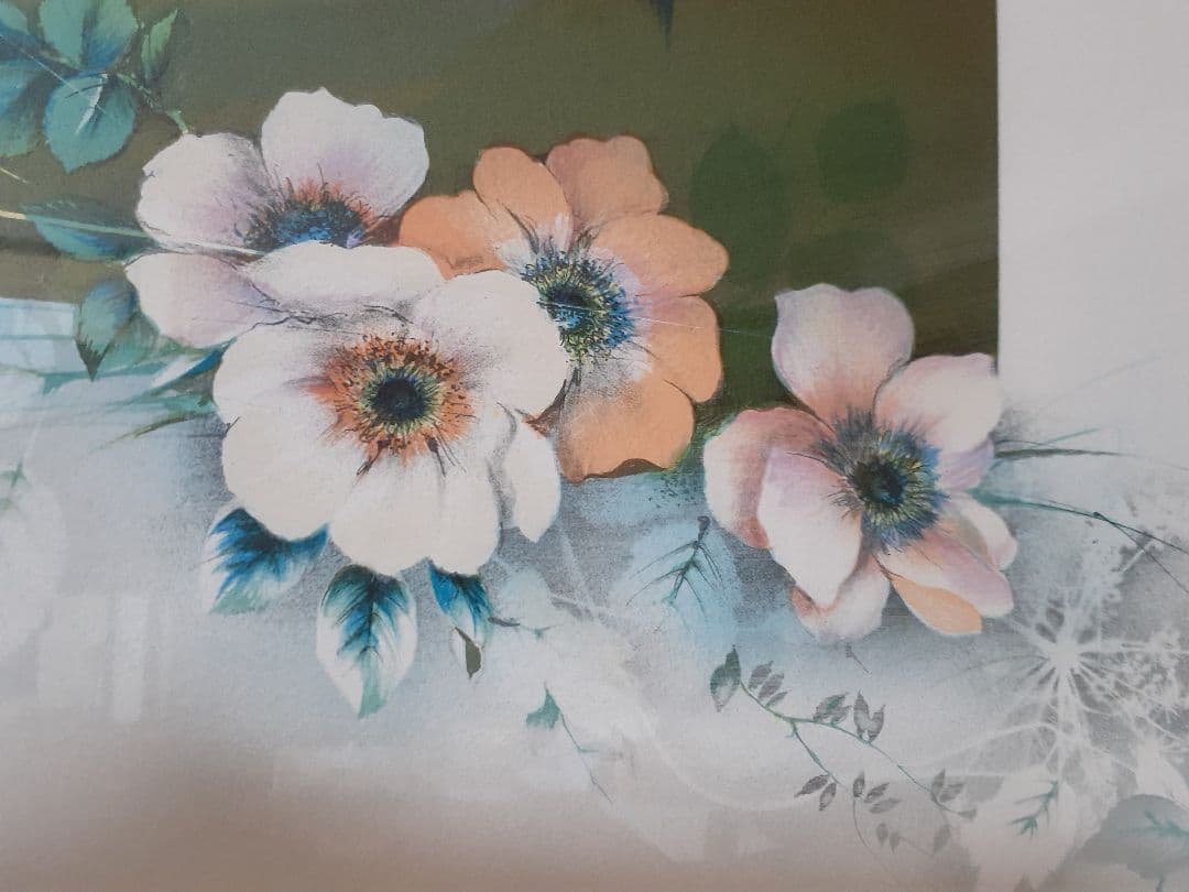 絵画　レイモン・プーレ リトグラフ　ピアノとブーケ