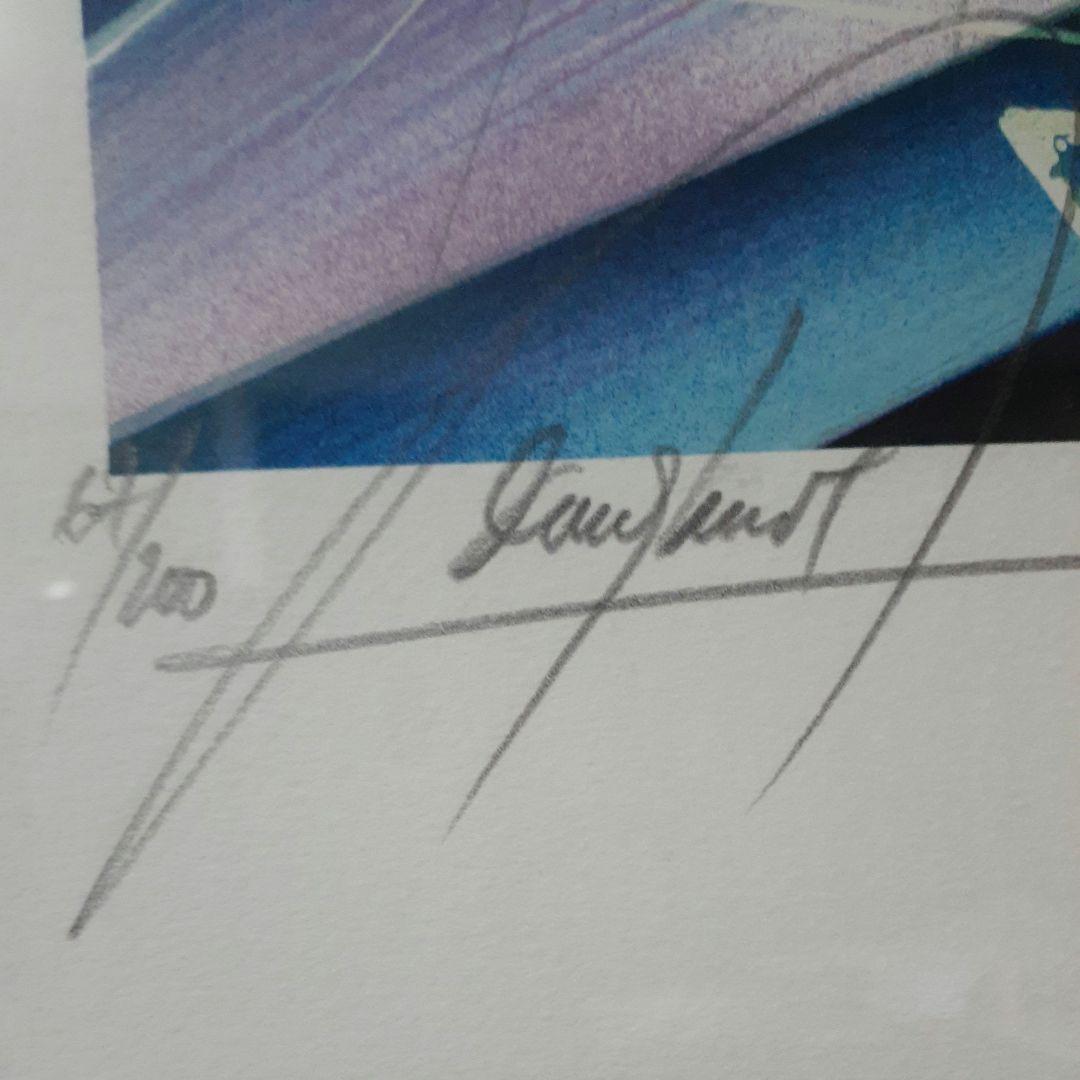 絵画　レイモン・プーレ リトグラフ　ピアノとブーケ