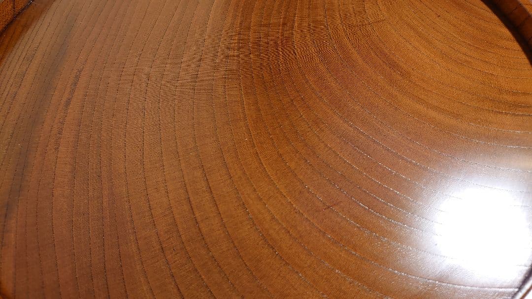 丸盆　山中漆器　欅　欅製　くり抜き　川北造　拭き漆　富貴漆　アンティーク　１客