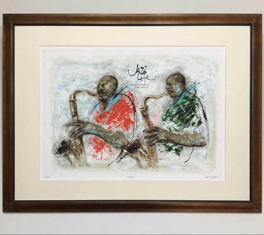 絵画・額縁・版画・津田耕・「Duets」・ピエゾグラフ・美術品・インテリア・雑貨