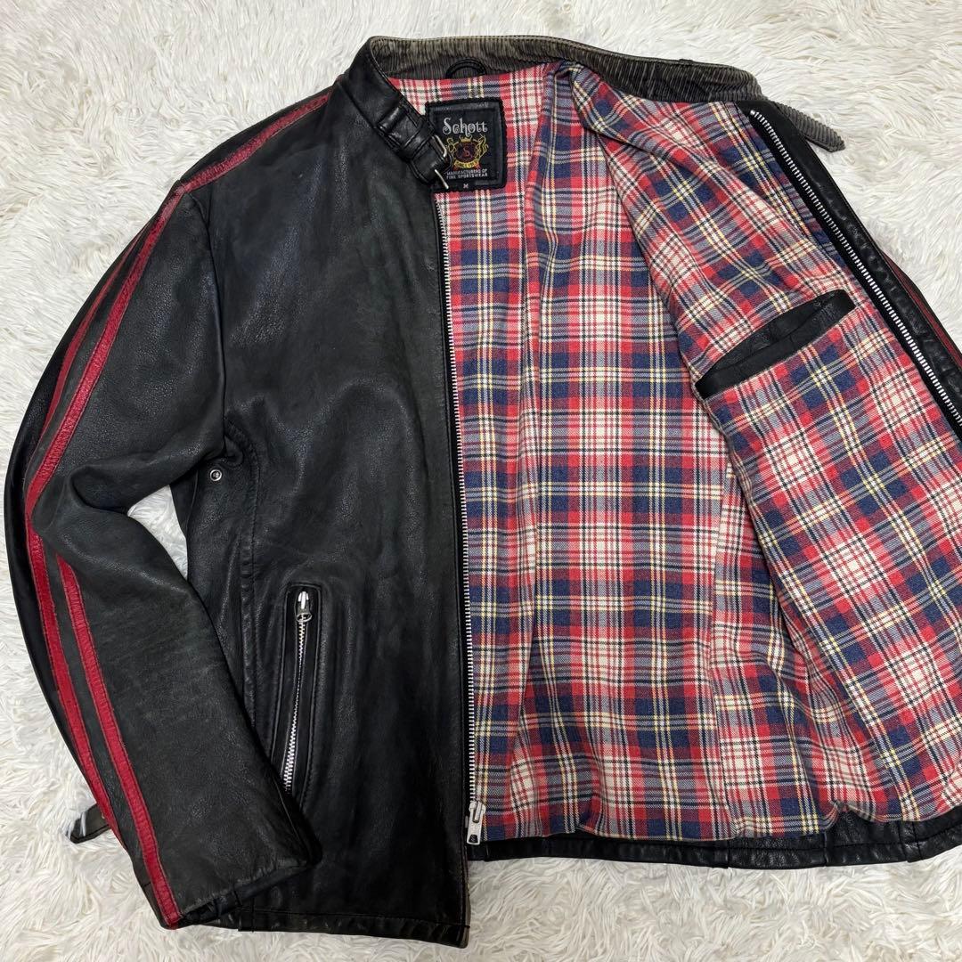 Schott クラシックレザーライダースジャケット　カウレザー　ヴィンテージ