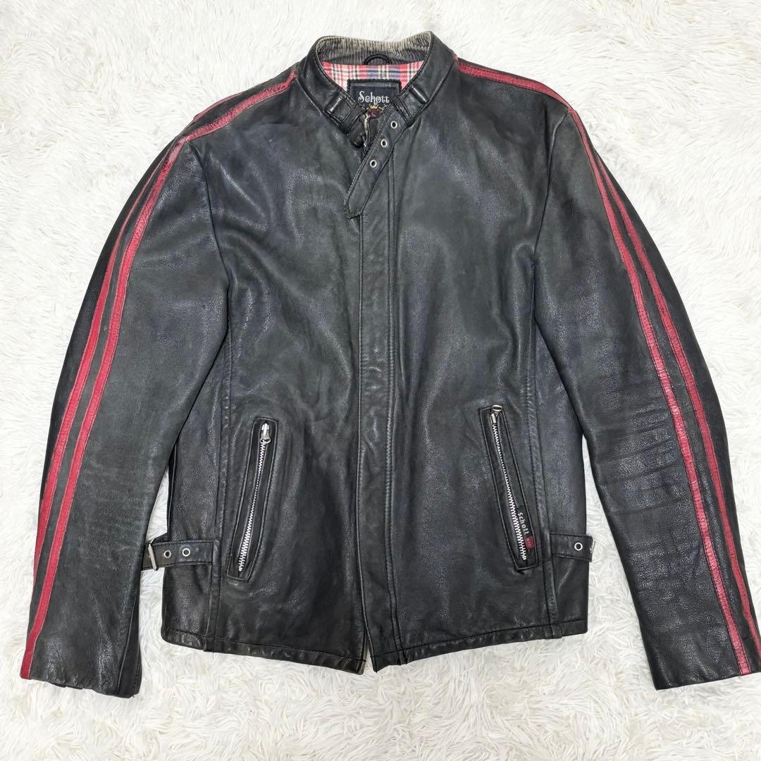 Schott クラシックレザーライダースジャケット　カウレザー　ヴィンテージ