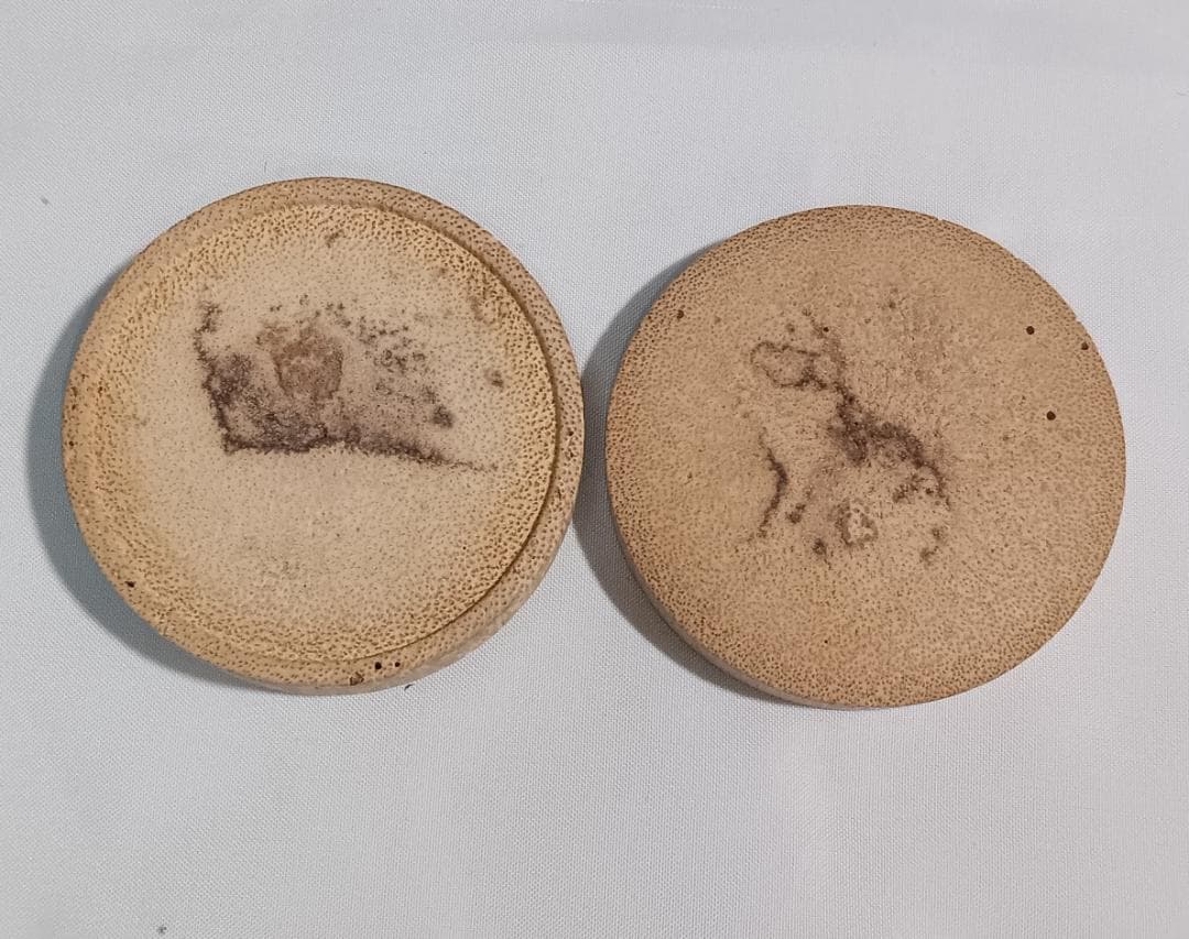 茶道具　骨董香盒　塗師満田道志作　竹香合　銘「凍雲」　花押入　時代箱　骨董！！