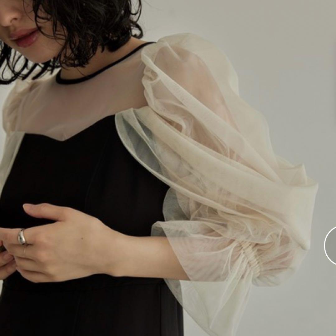 チュールオフショルダー 結婚式 パーティードレス オケージョンドレス bflat