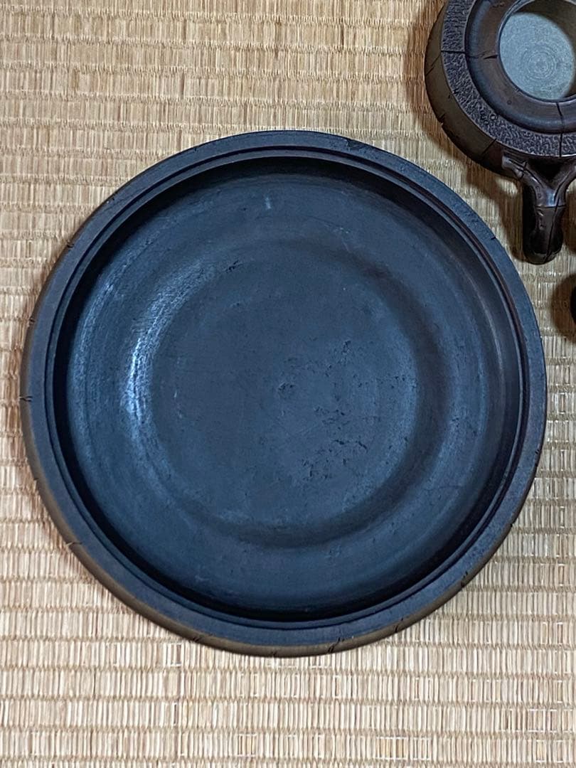 ♦中国？台湾 竹節形 茶道具1式 茶壺 茶碗 盆 急須 紫泥 煎茶道具 骨董品