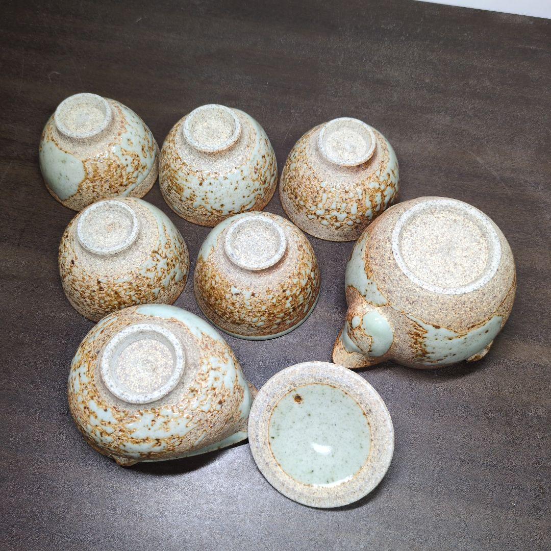 市野勝助 作 丹波立杭焼 茶器 共箱＆青龍窯 梨青瓷 刷毛目 茶具 共箱 セット