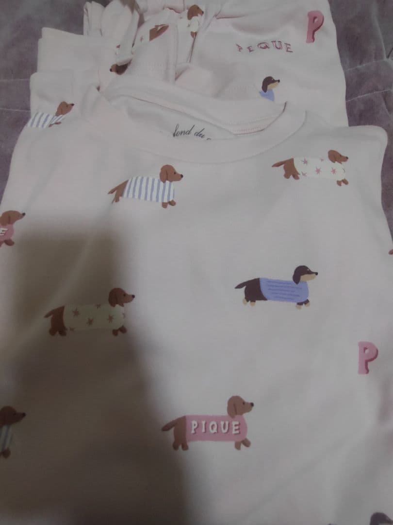 最終値下げwダックスフンド柄ロンＴ ロングパンツセット ピンク