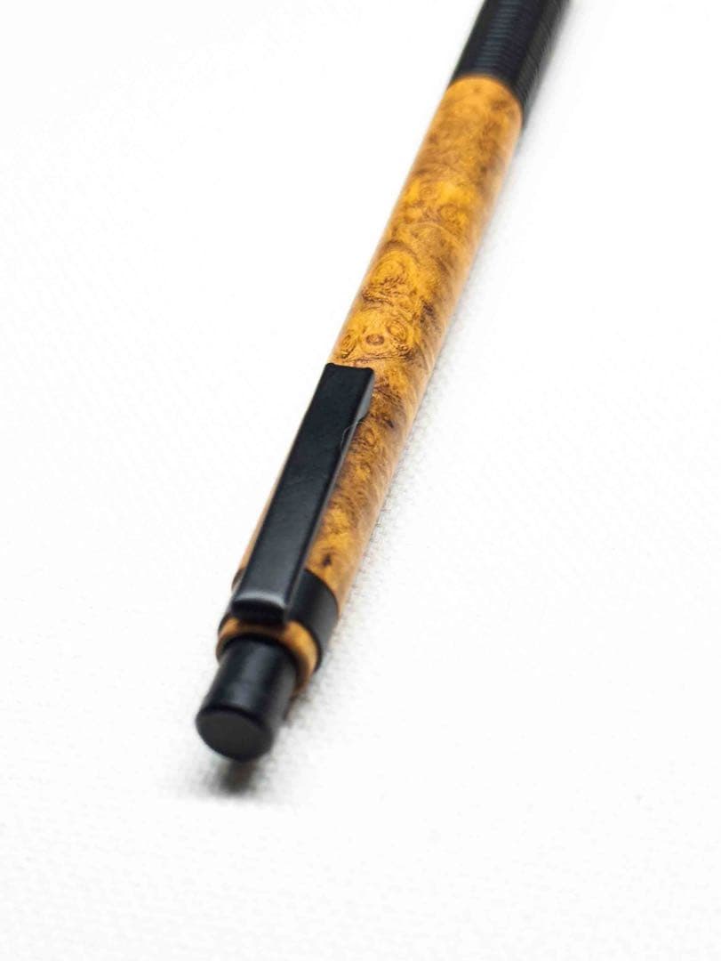 木軸 オレンズ ネロ アカシア瘤杢　｜　木軸ペン 木軸シャーペン ぺんてる