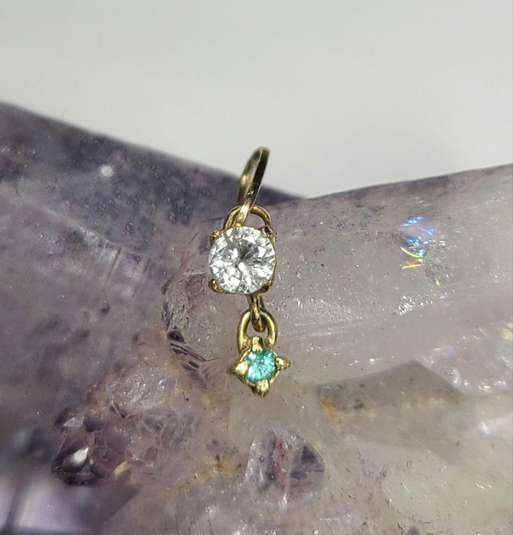 美しいペンダントトップです★ダイヤモンド&バターリャパライバトルマリン18K★