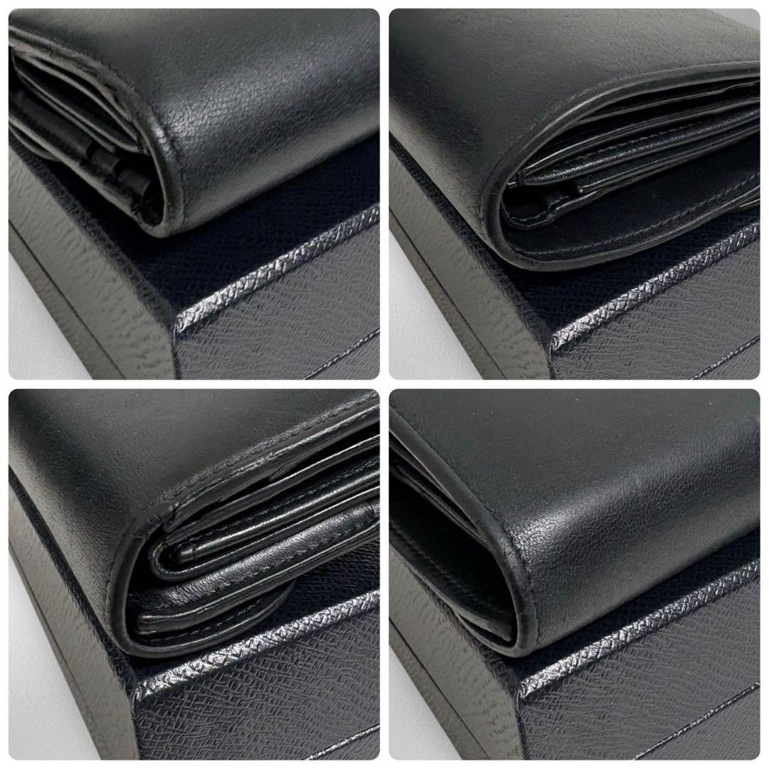 極美品✨ CELINE セリーヌ トリオンフ ブラック レザー 三つ折り 財布