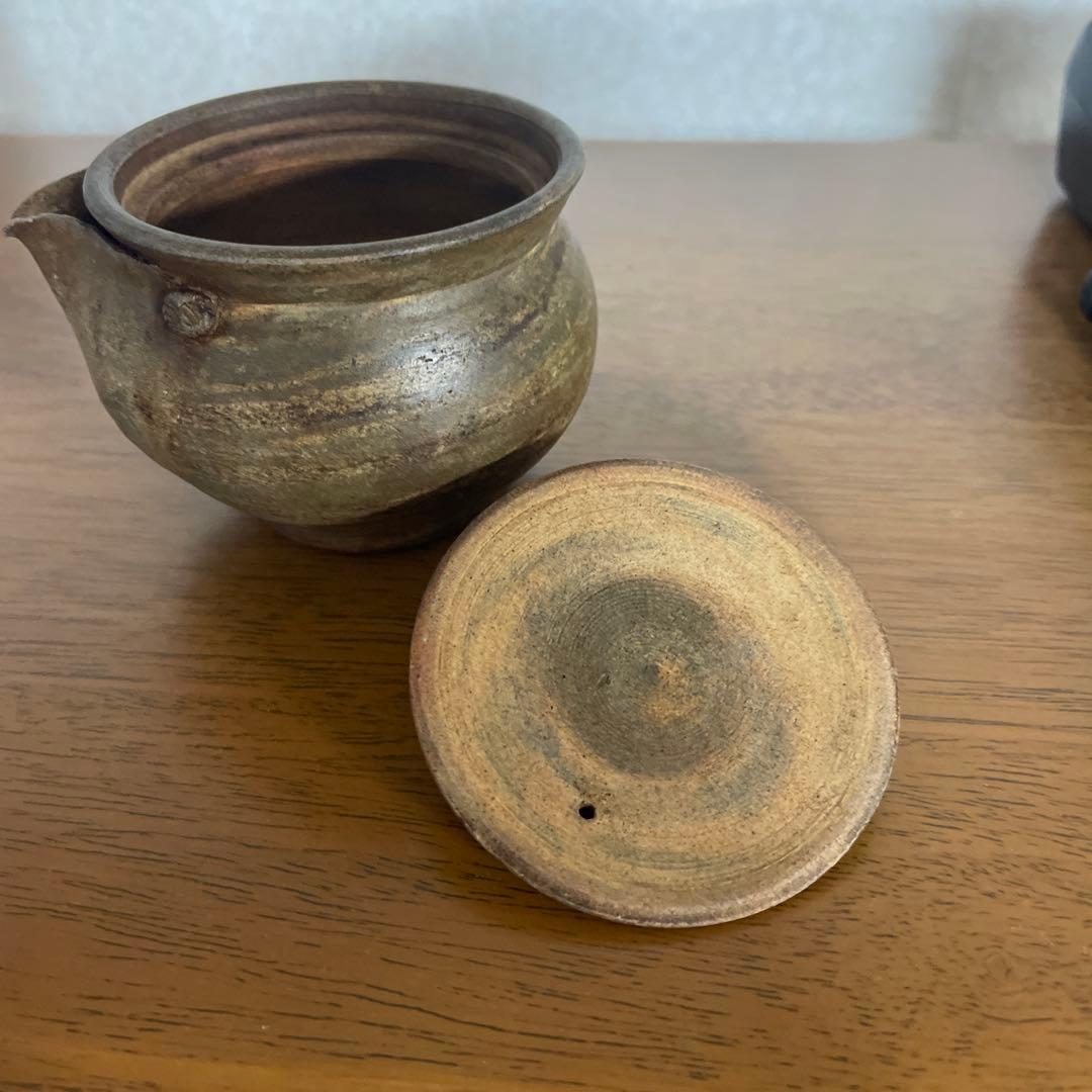 陶器製 茶色 急須 丸型 宝瓶