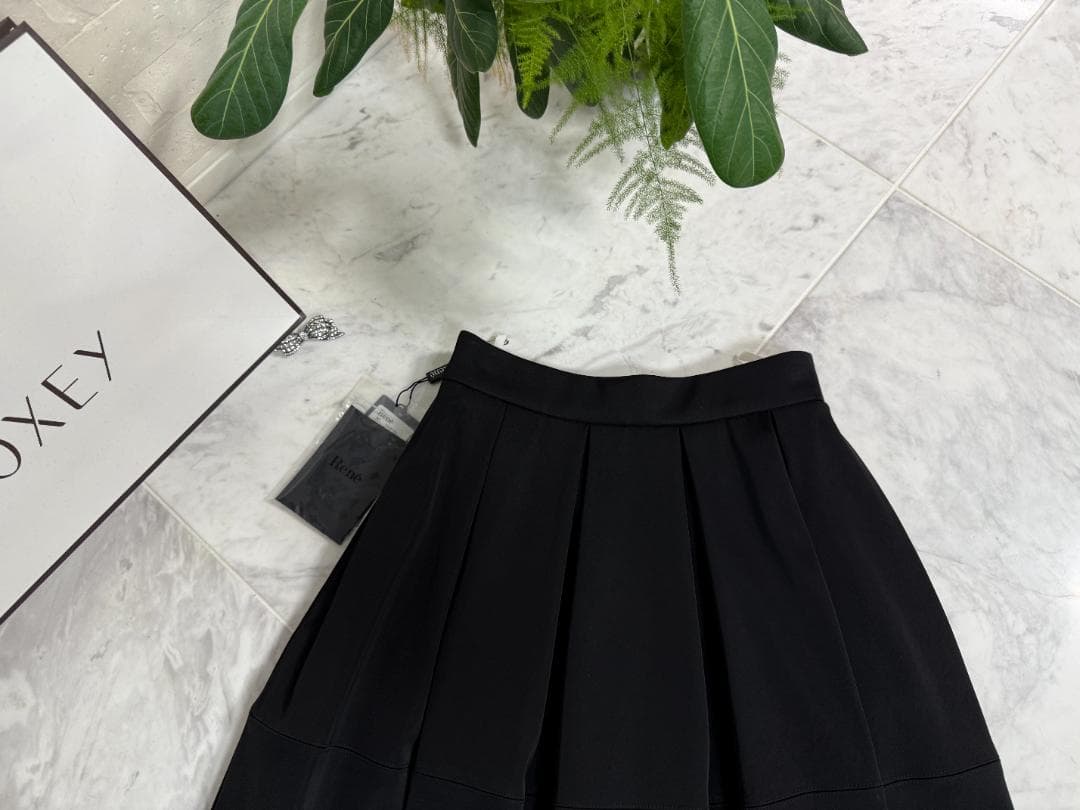 未使用★Rene ルネ ボックスタックスカート 34 ブラック