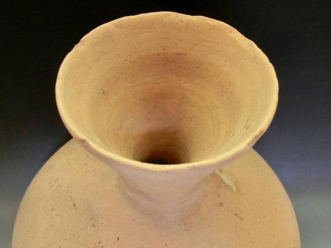 土器■須恵器 発掘品 下蕪 丸壺 花瓶 大壷 古美術 時代物 骨董22.8cm■